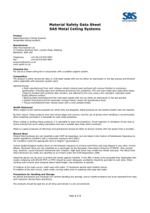 Material Safety Data Sheet SAS Metal Ceiling Systems