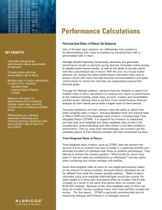 Performance Calculations - Albridge