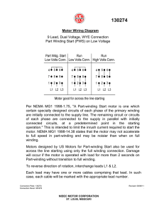 Motor Wiring Diagram 9 Lead, Dual Voltage, WYE Connection Part