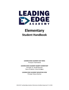 Elementary Handbook - Leading Edge Academy