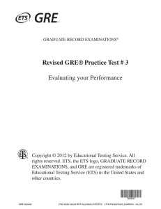 GRE Practice Test 3 Evaluating Performance 18 point