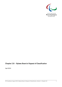 Bylaws Board of Appeal of Classification