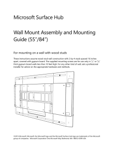 Microsoft Surface Hub Wall Mount Assembly and Mounting Guide