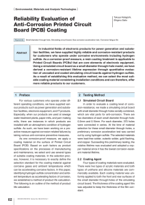 Reliability Evaluation of Anti-Corrosion Printed Circuit Board (PCB
