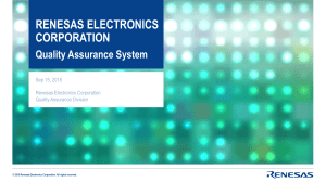 Renesas Electronics Quality Assurance System