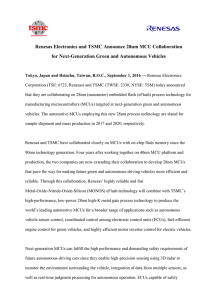 Renesas Electronics and TSMC Announce 28nm MCU