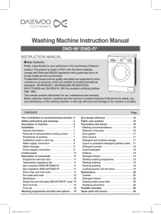 Washing Machine Instruction Manual