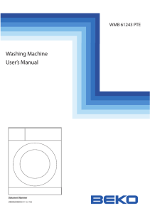 Washing Machine User`s Manual