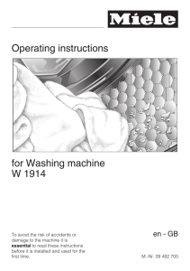Operating instructions for Washing machine W 1914