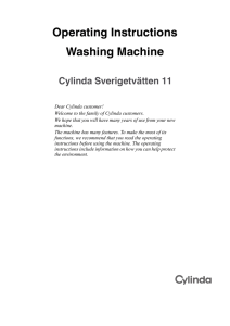 Operating Instructions Washing Machine