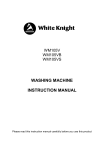 WASHING MACHINE INSTRUCTION MANUAL