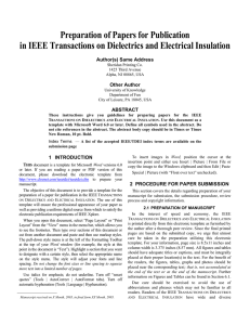 Transaction Template - The Dielectrics and Electrical Insulation