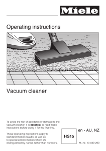 Operating instructions Vacuum cleaner