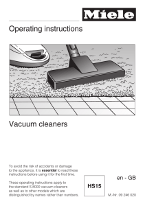 Operating instructions Vacuum cleaners