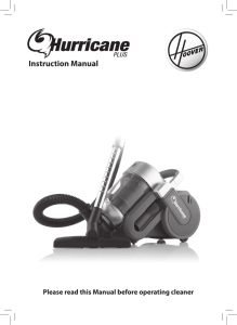 Hoover Hurricane Plus Instruction Manual