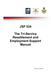 JSP 534 The Tri-Service Resettlement and Employment Support