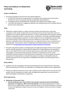 Policy and Guidance on Moderation and Scaling