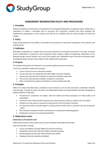 assessment moderation policy and procedures