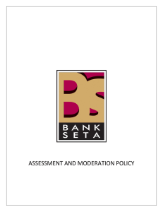 ASSESSMENT AND MODERATION POLICY