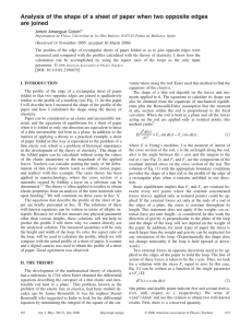 Analysis of the shape of a sheet of paper when two - Sci