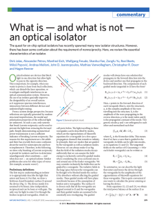 What is — and what is not — an optical isolator
