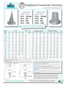 TITAN FCI MODEL: TEMPORARY CONE AND BASKET STRAINERS