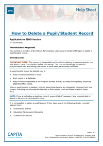 How to Delete a Pupil/Student Record