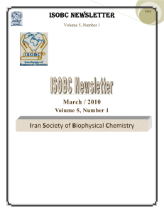ISOBC NEWSLETTER Iran Society of Biophysical Chemistry