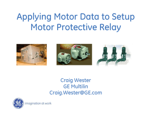 Applying Motor Data to Setup Motor Protective Relay