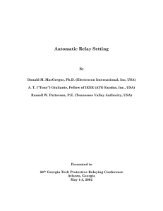 Automatic Relay Setting - Electrocon International Inc.