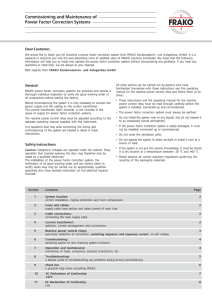 Commissioning and Maintenance of Power Factor Correction Systems