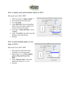 How to duplex print (print double sided) on MAC