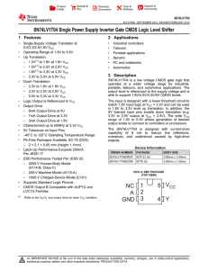 Single Power Supply INVERTER GATE CMOS Logic Level Shifter