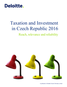 Taxation and Investment in the Czech Republic