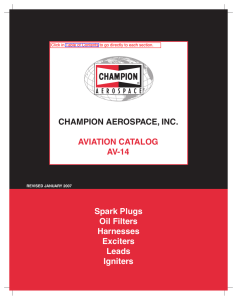 CHAMPION AEROSPACE, INC. AVIATION CATALOG AV