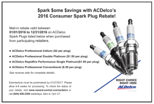 Offer 66003 - AC Delco Spark Plug Rebate