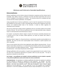 Minimum and Preferred or Desirable Qualifications Functions