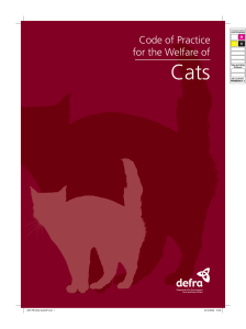 Code of Practice for the Welfare of Cats