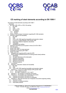 CE marking of steel elements according to EN 1090-1 - OCAB-OCBS