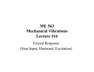 Lecture #16 Forced response to step and harmonic excitations