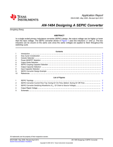 AN-1484 Designing A SEPIC Converter (Rev. E)