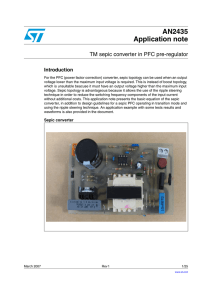 TM sepic converter in PFC pre-regulator