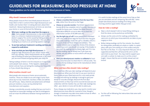guidelines for measuring blood pressure at home