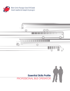 PROFESSIONAL BUS OPERATOR Essential Skills Profile