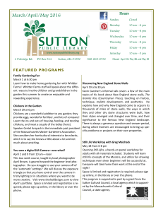 March/April/May 2016 - Sutton Public Library