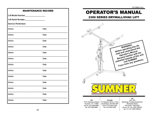 operator`s manual