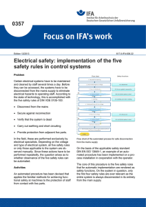 Electrical safety: implementation of the five safety rules in control