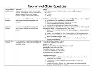 Taxonomy of Clicker Questions