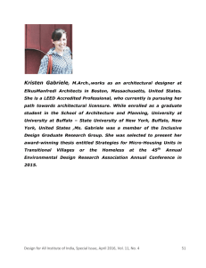 Design for All Institute of India, Special Issue, April 2016, Vol. 11, No