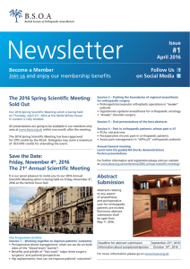 B.S.O.A Newsletter Issue 1/April 2016